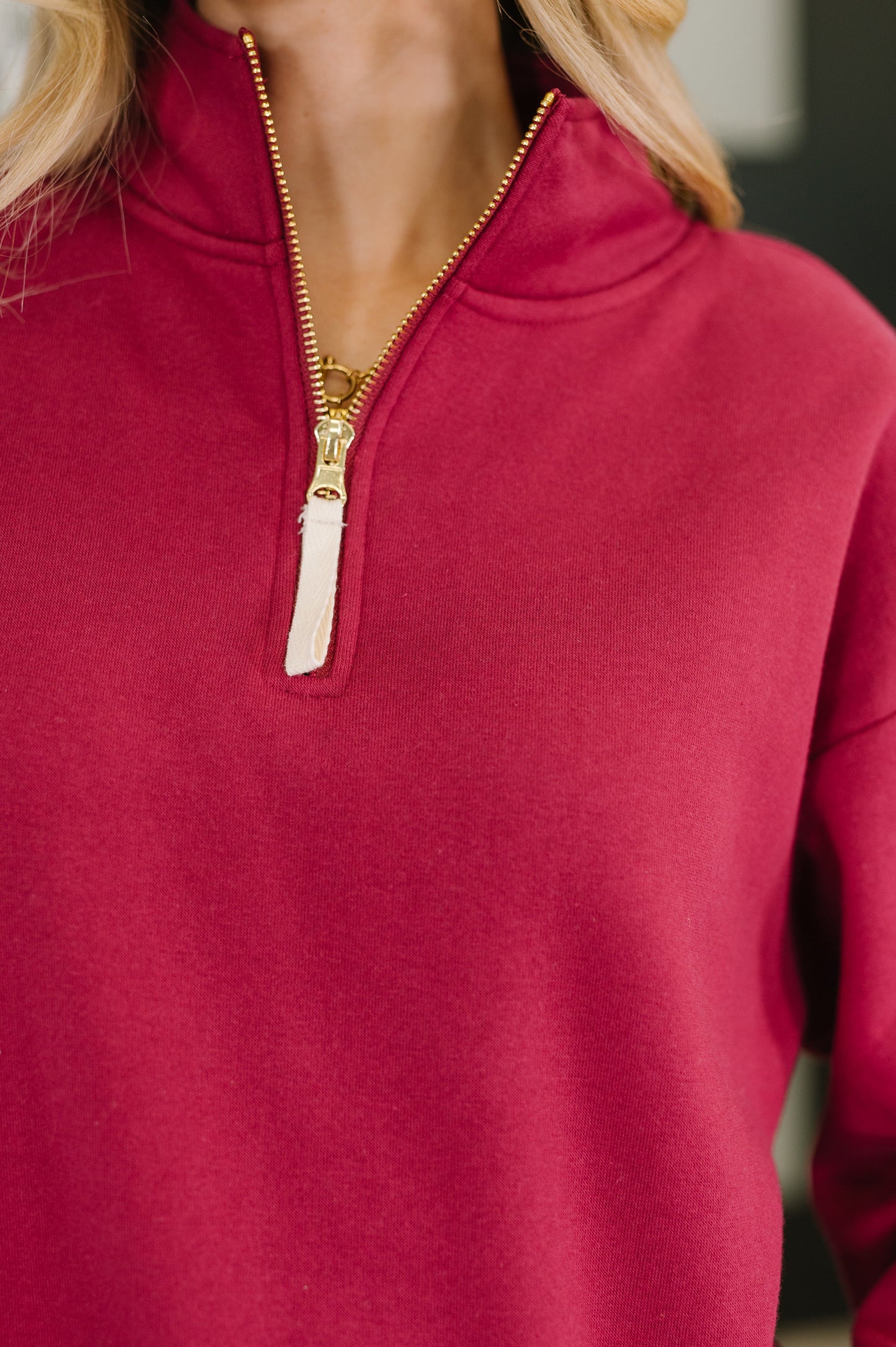 Sweater Weather Half Zip High Neck Pullover in Cabernet (Online Exclusive)