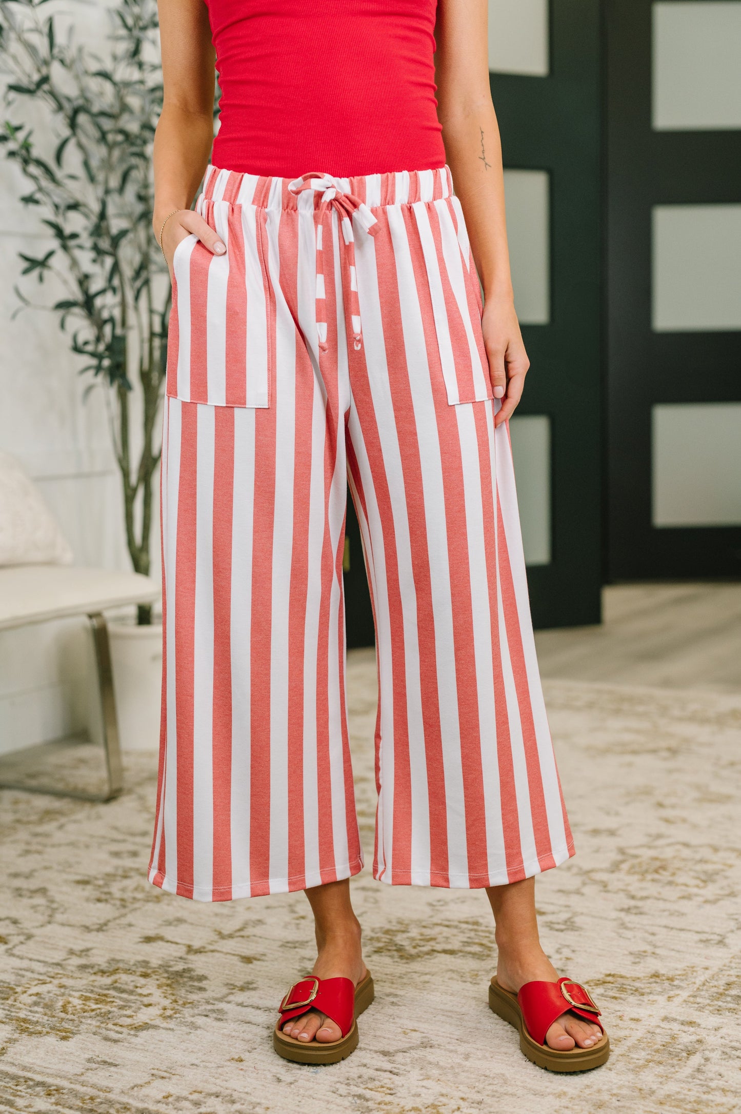 Take Your Time High Waisted Wide Leg Bottoms (Online Exclusive)