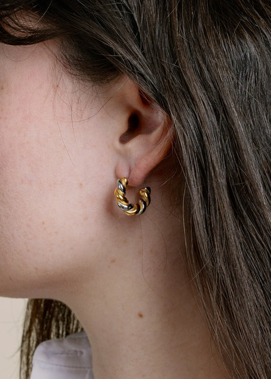 Taya Twisted Hoops - Mixed Metal
