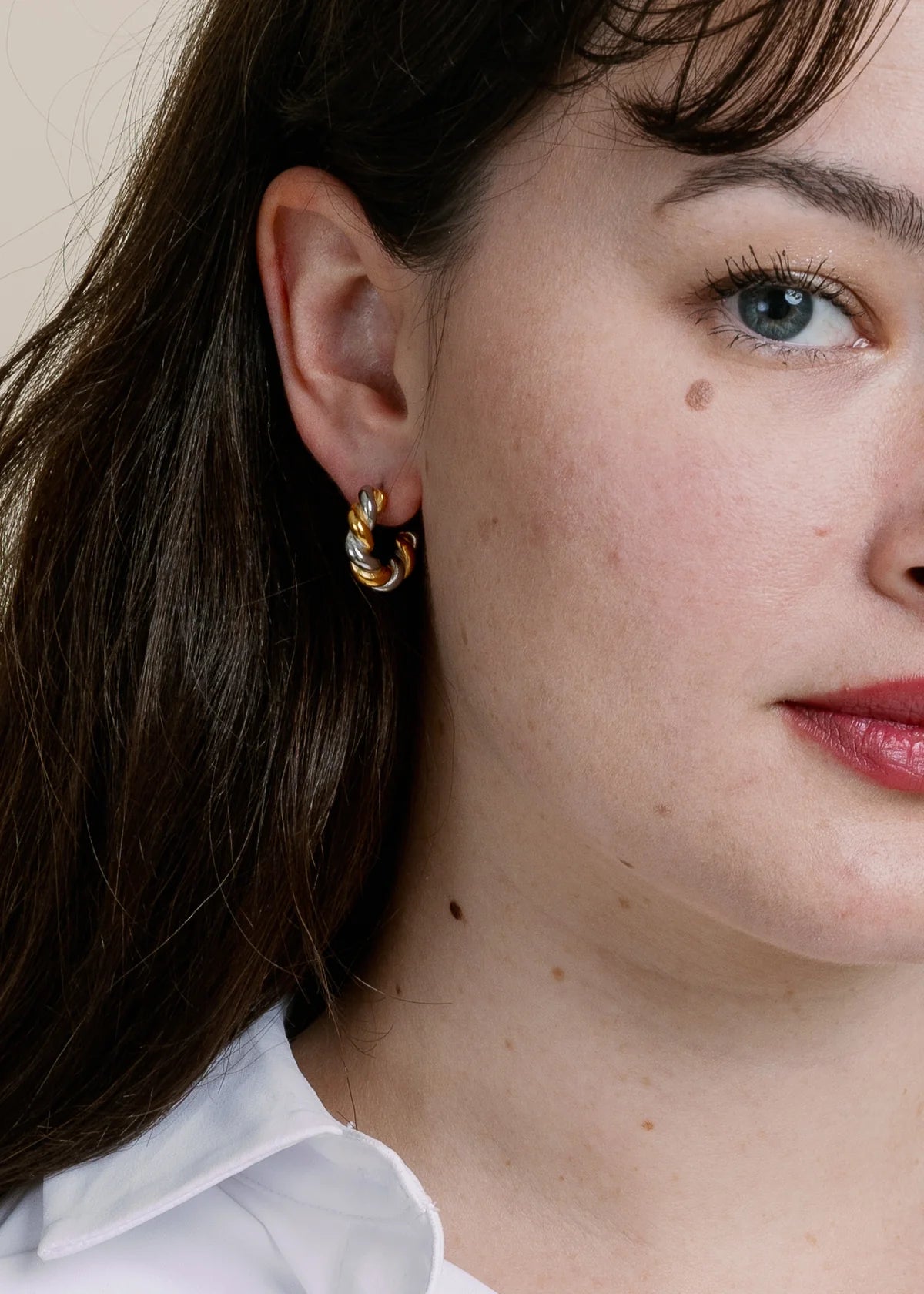 Taya Twisted Hoops - Mixed Metal