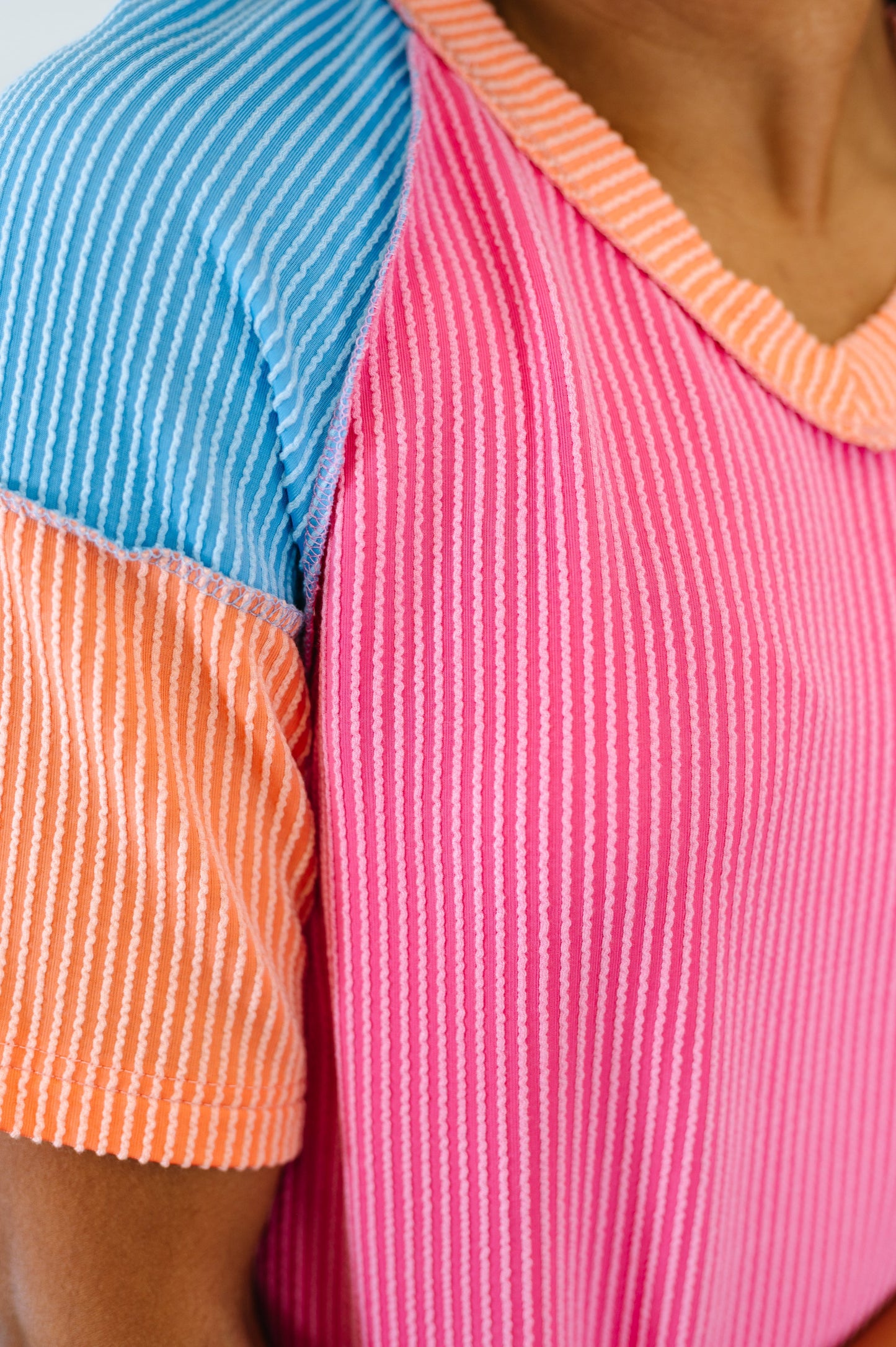 Textured Tones Color Block Top (Online Exclusive)