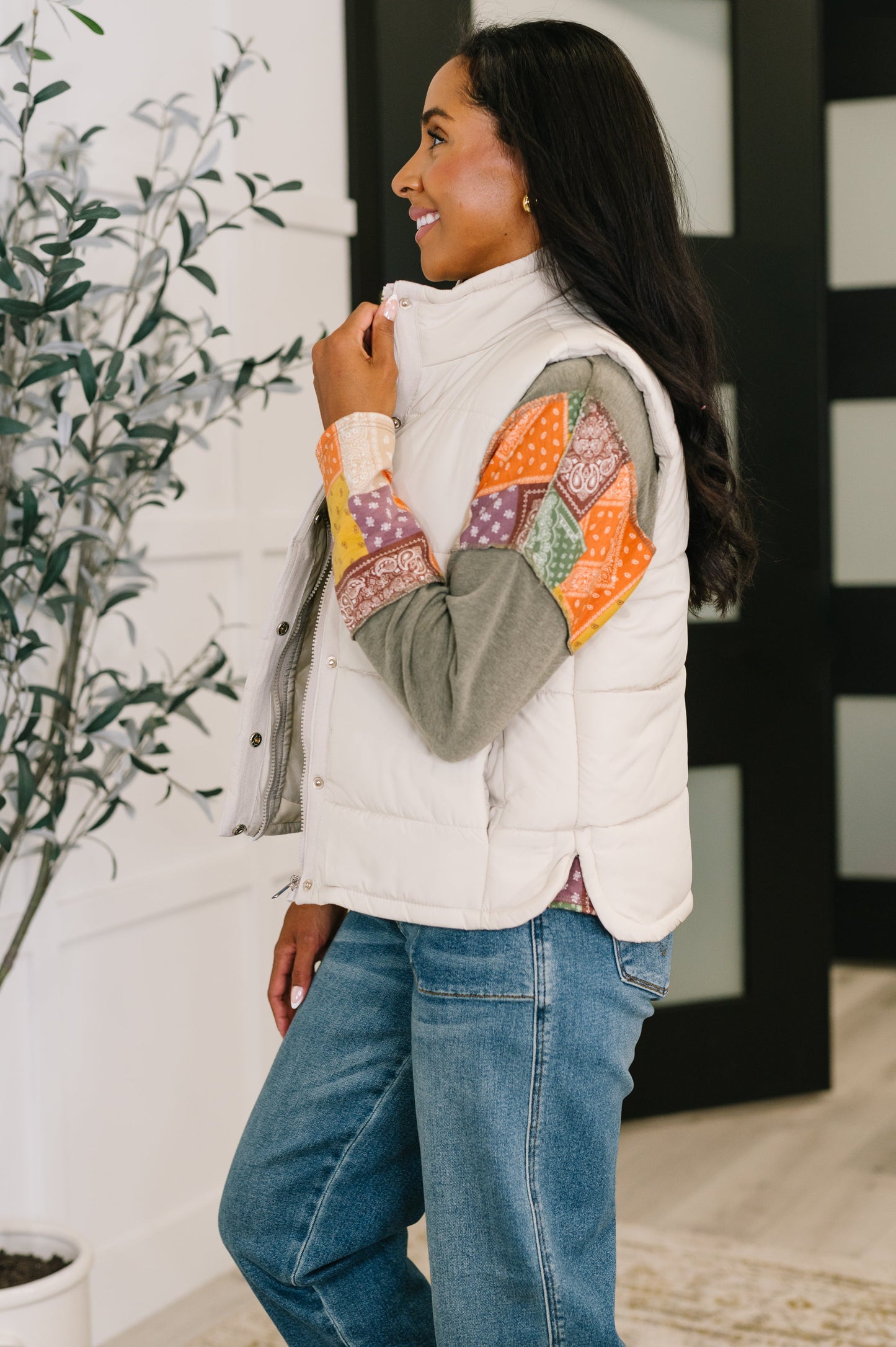 That's What I'm Talkin' About Puffer Vest in Sand Beige (Online Exclusive)