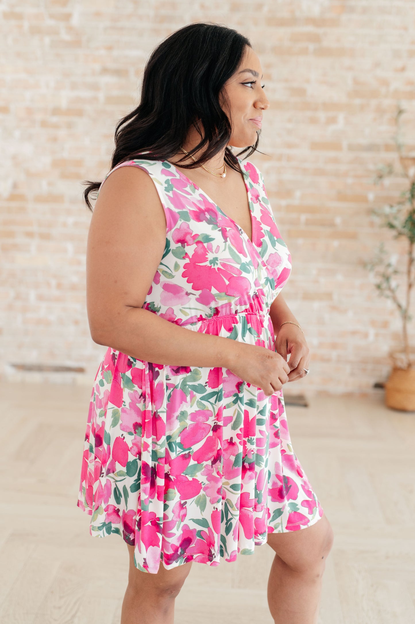 The Sun's Been Quite Kind V-Neck Dress in Pink (Online Exclusive)