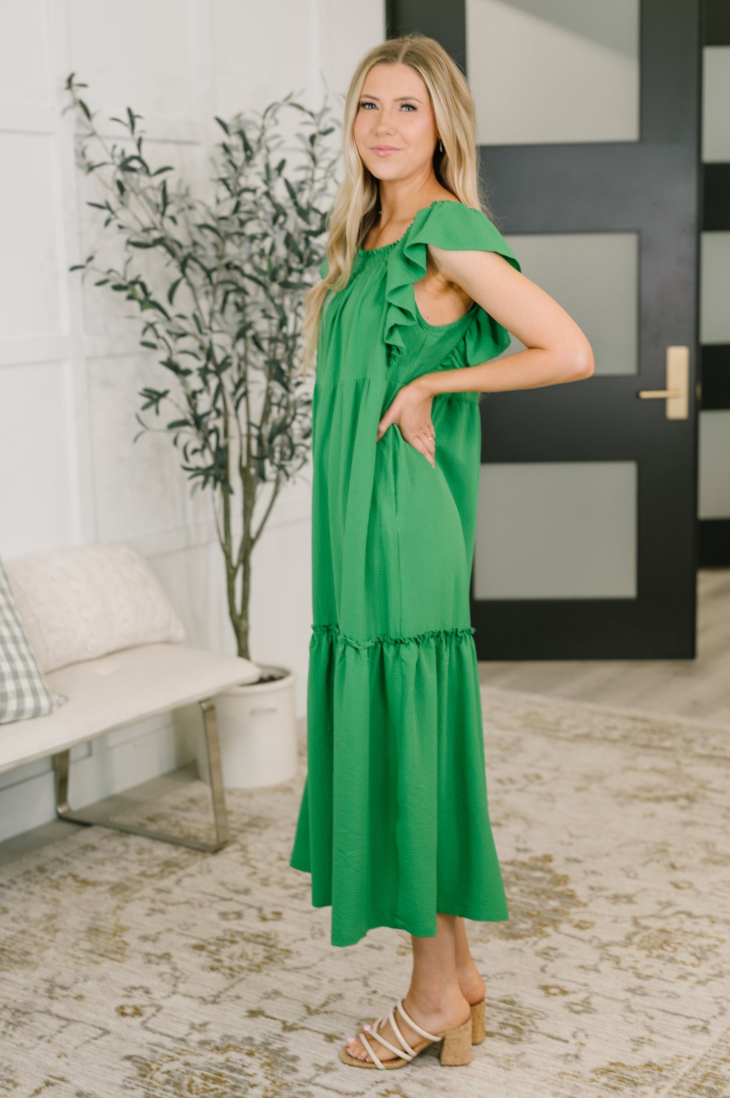 The Way We Were Square Neck Midi Dress (Online Exclusive)