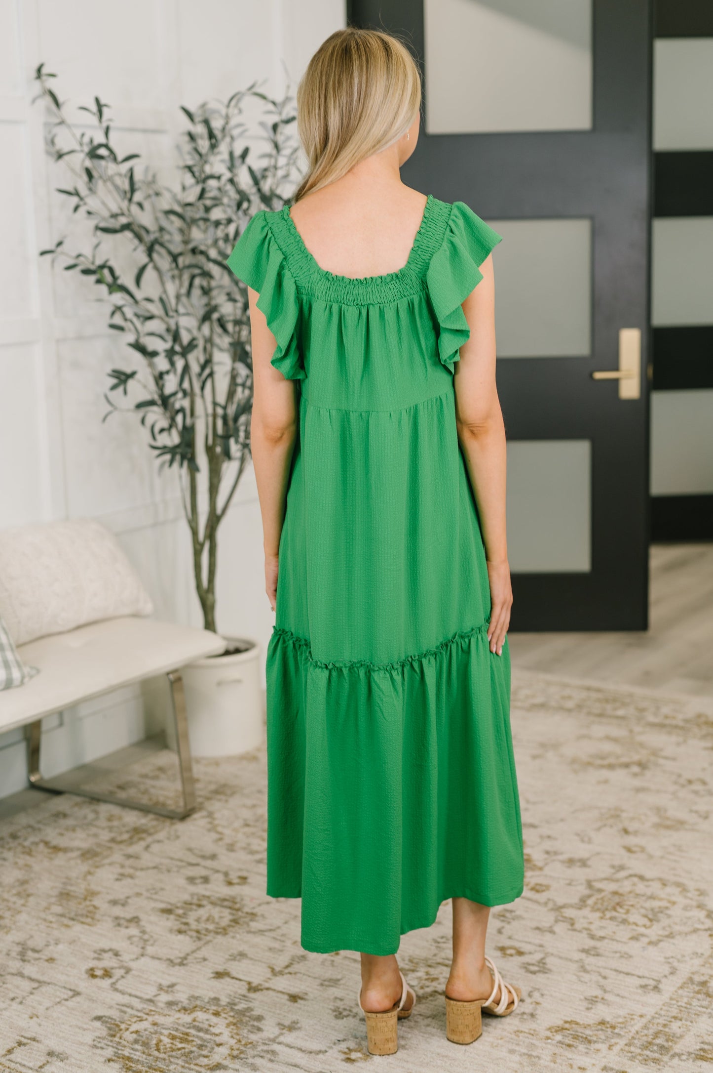 The Way We Were Square Neck Midi Dress (Online Exclusive)