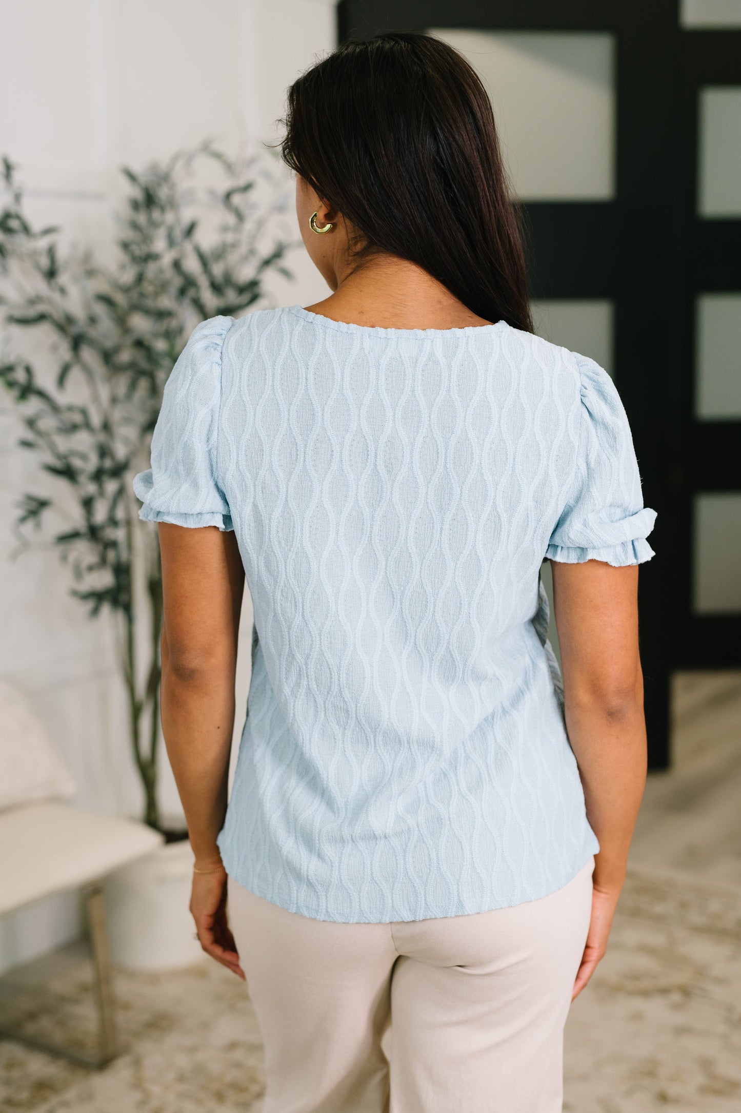 To Call My Own Textured Blouse in Powder Blue (Online Exclusive)