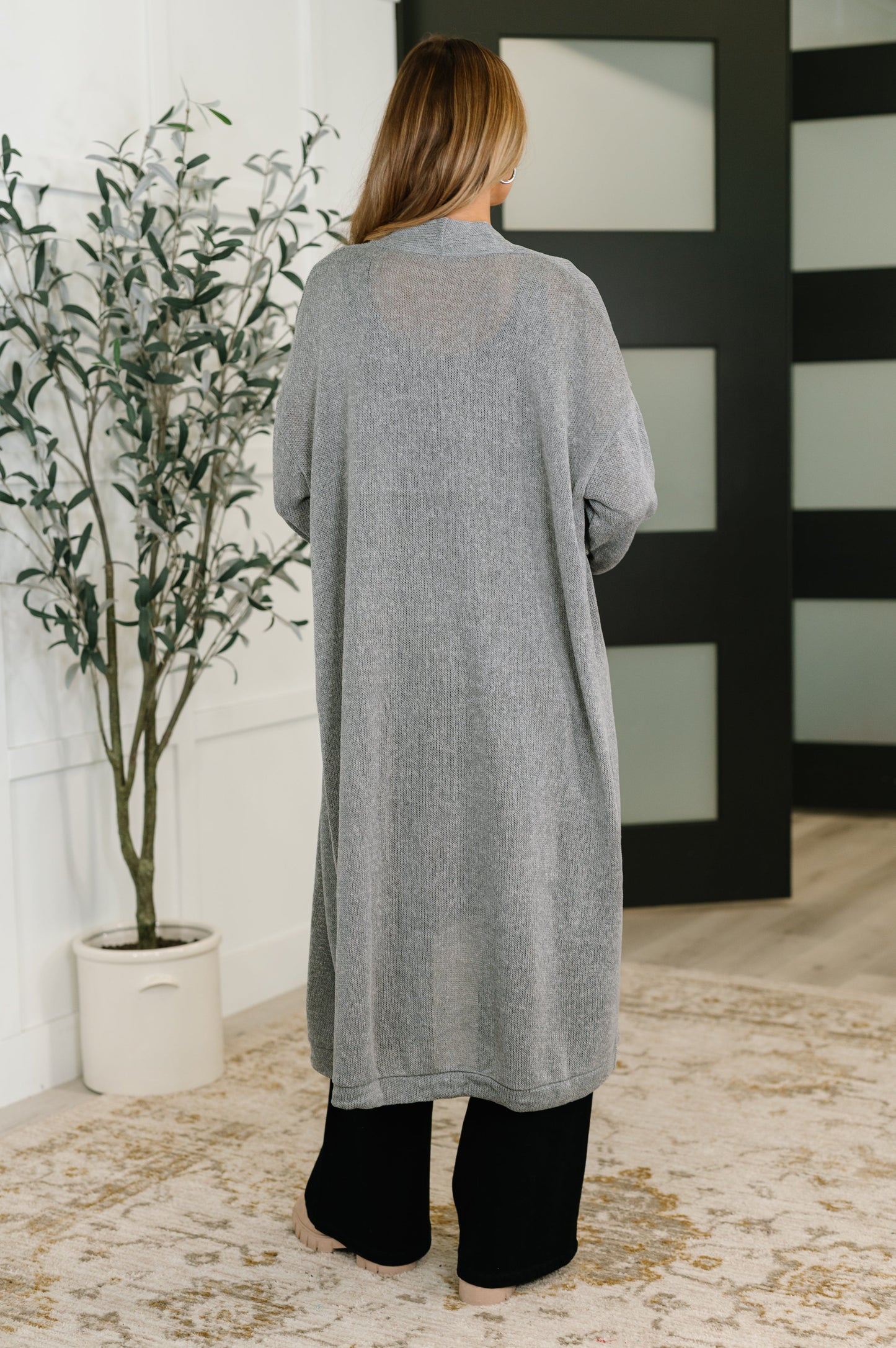 Travel Hideaway Open Front Cardigan in Soft Grey (Online Exclusive)