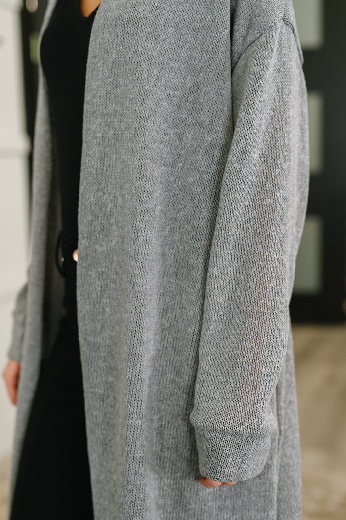Travel Hideaway Open Front Cardigan in Soft Grey (Online Exclusive)