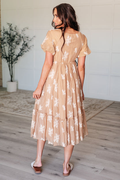 Trusting My Intuition Balloon Sleeve Dress in Camel (Online Exclusive)