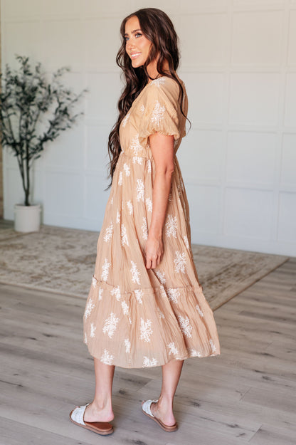 Trusting My Intuition Balloon Sleeve Dress in Camel (Online Exclusive)