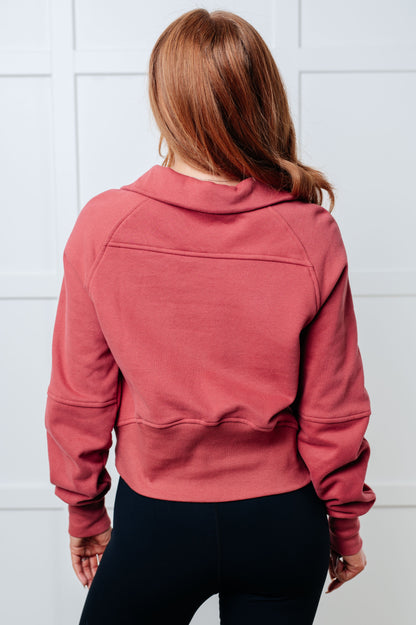 Under Her Spell Half Zip Pullover in Mauve - Online Exclusive