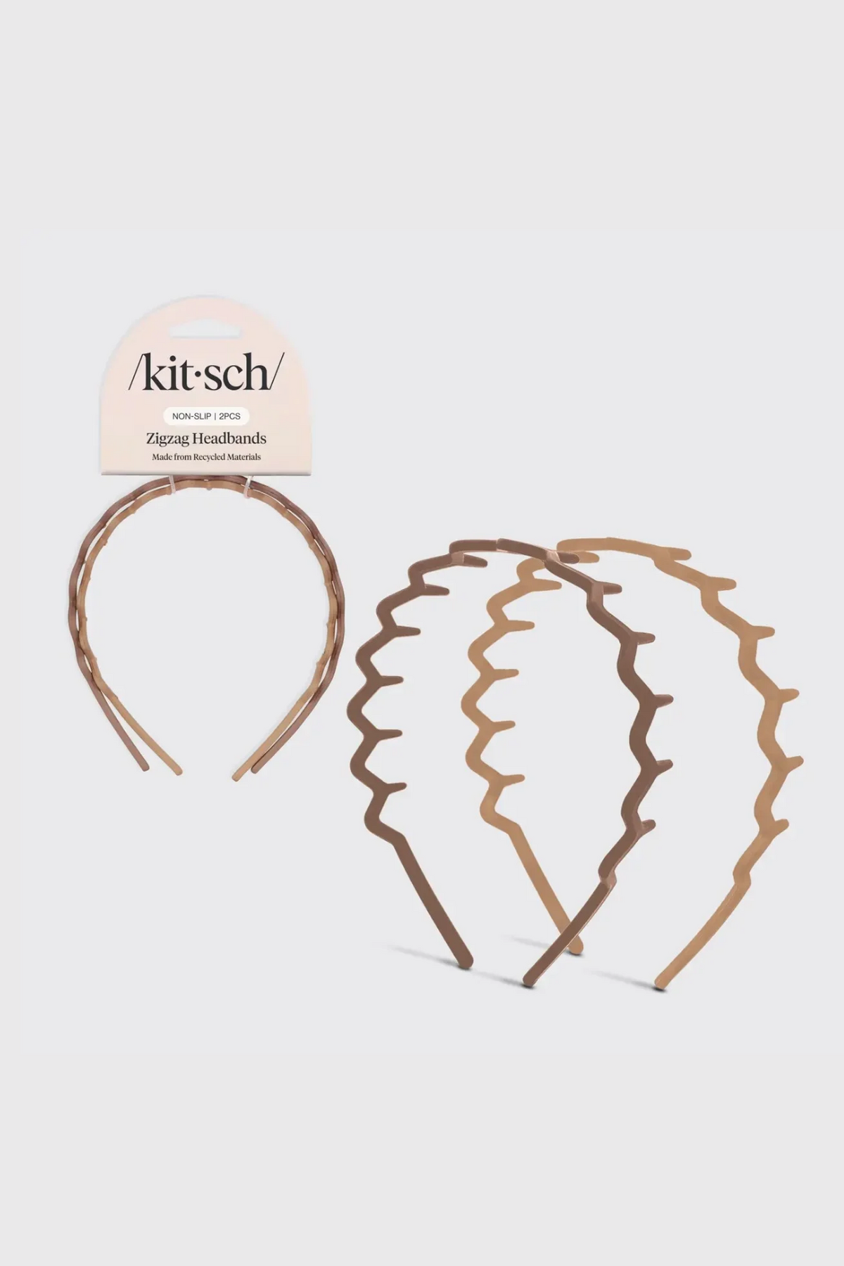 Recycled Plastic Zig Zag Headband 2pc - Neutral