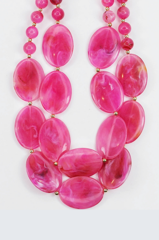 Bright Pink Necklace, Statement