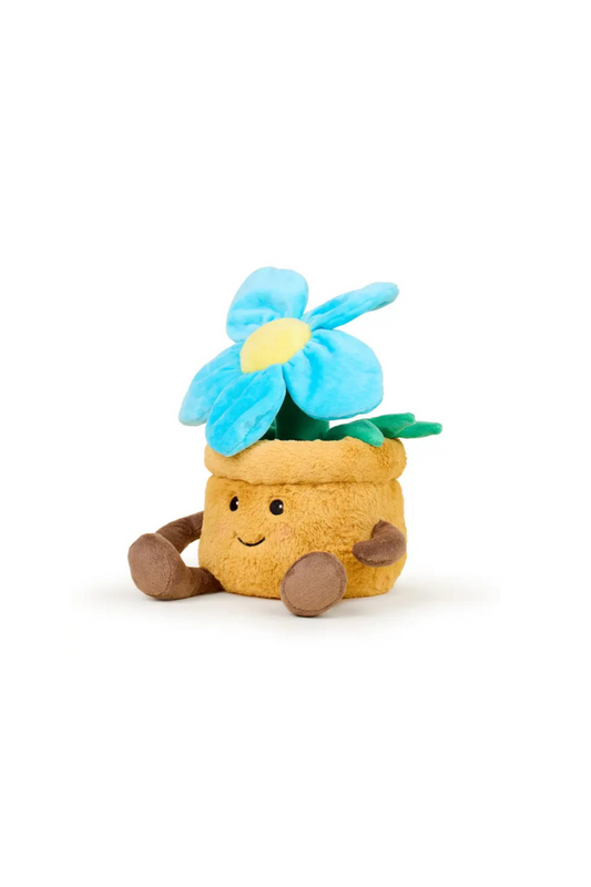Blue Flower Pot Warmies Stuffed Animal