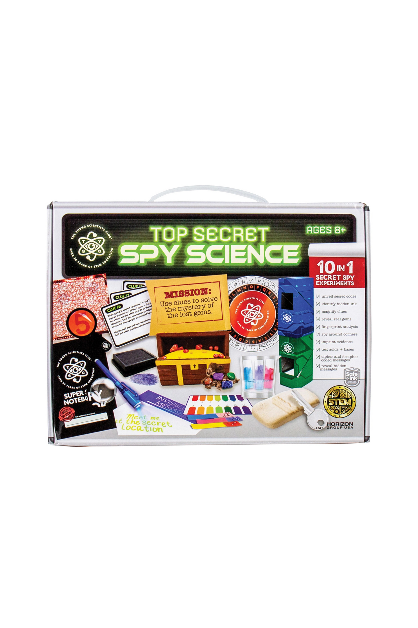 Top Secret Spy Science kit packaging on a white background