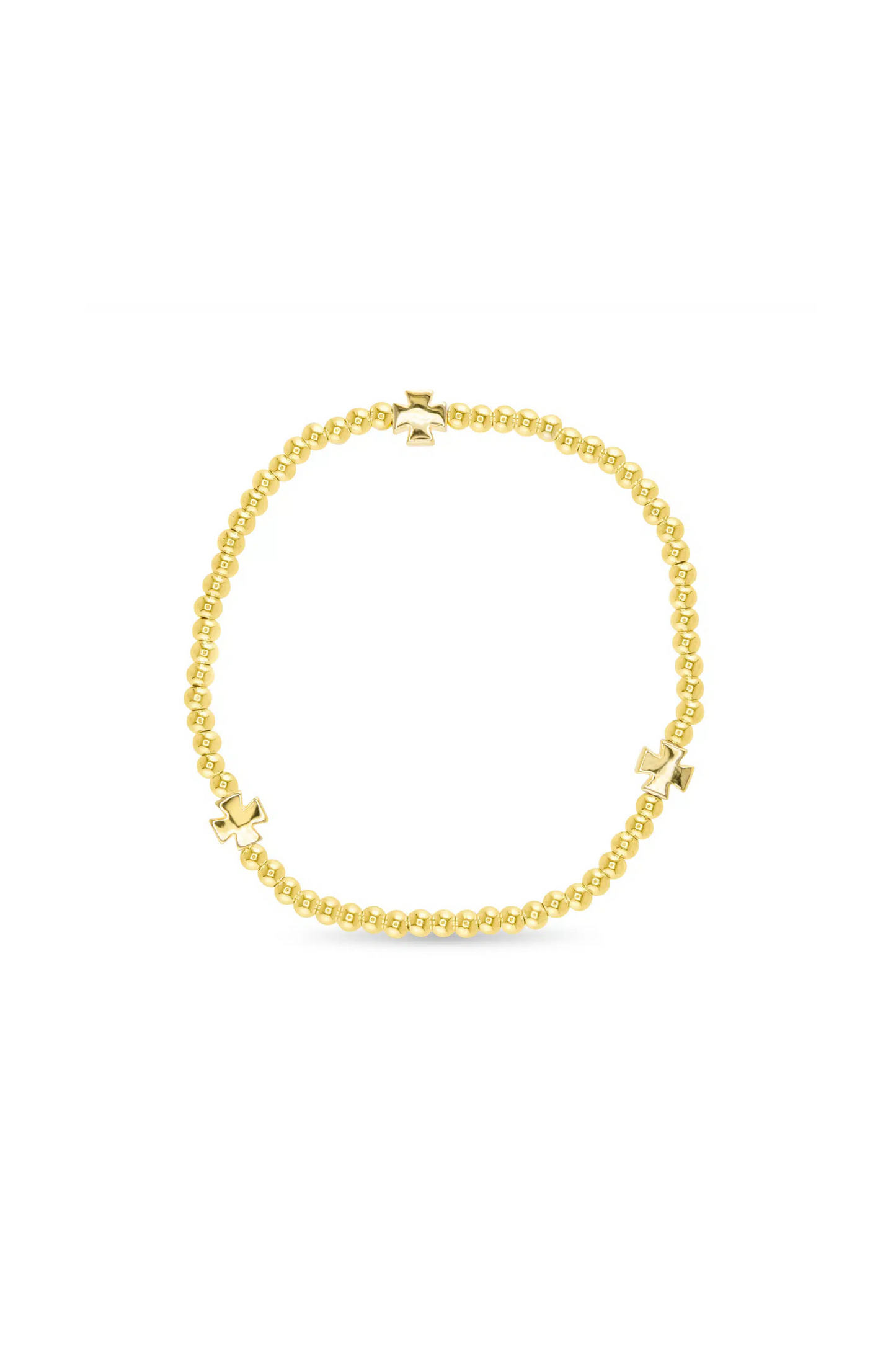 Gold bracelet on a white background