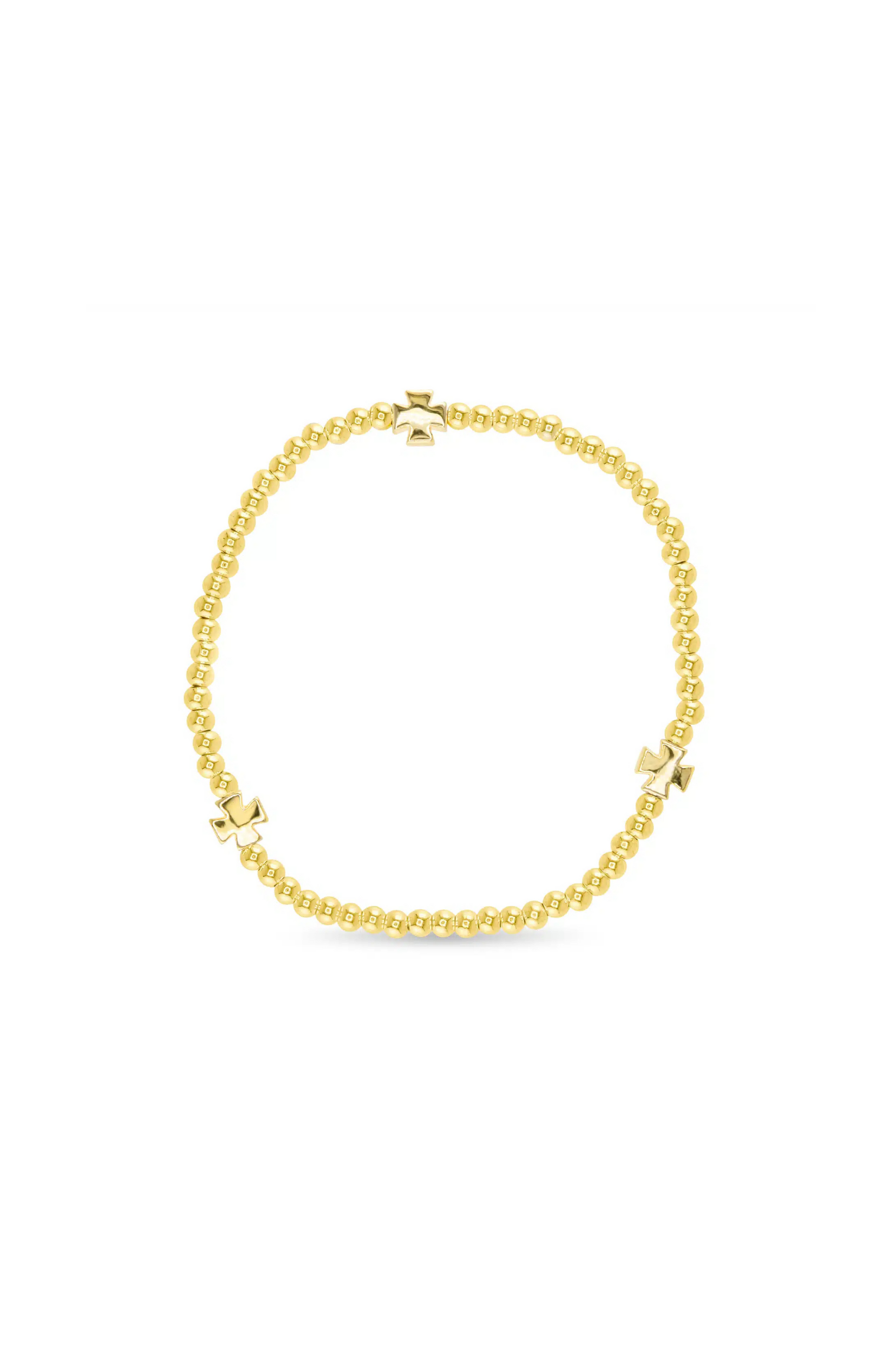 Gold bracelet on a white background