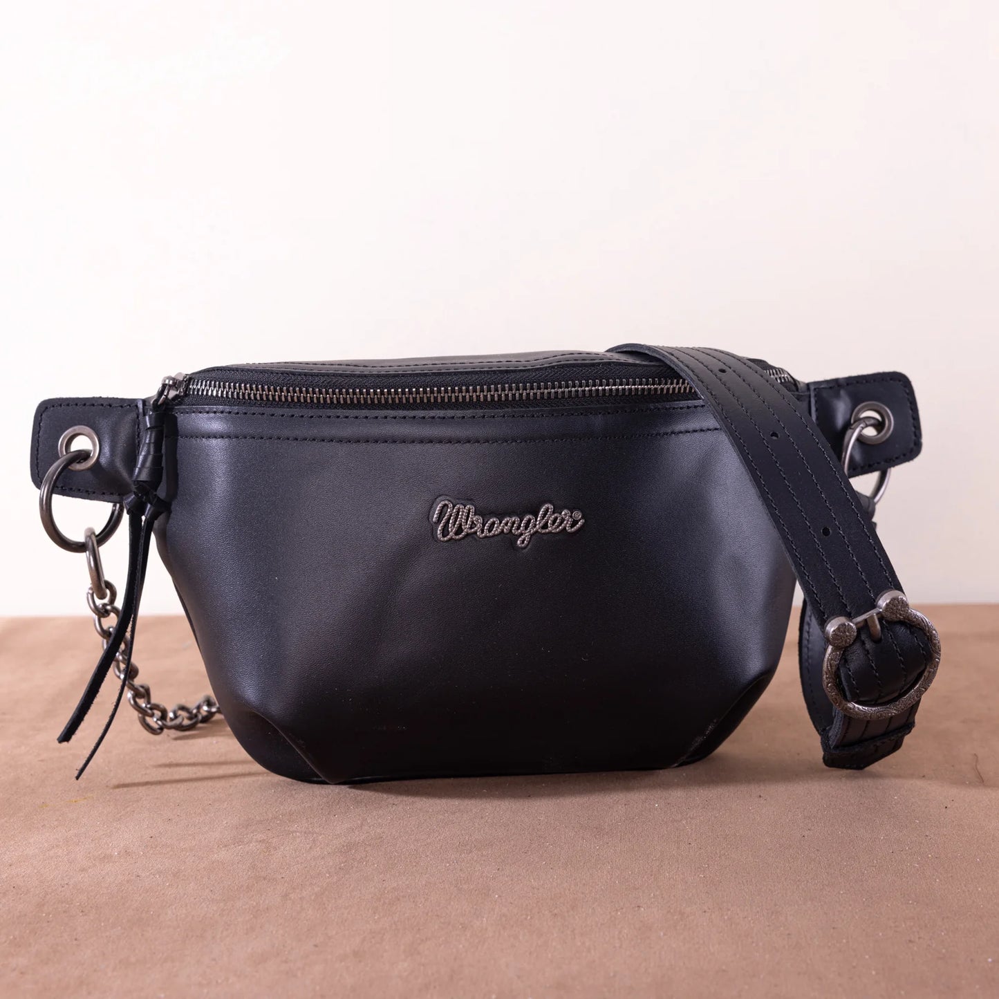 Wrangler Genuine Leather Belt Bag - Black