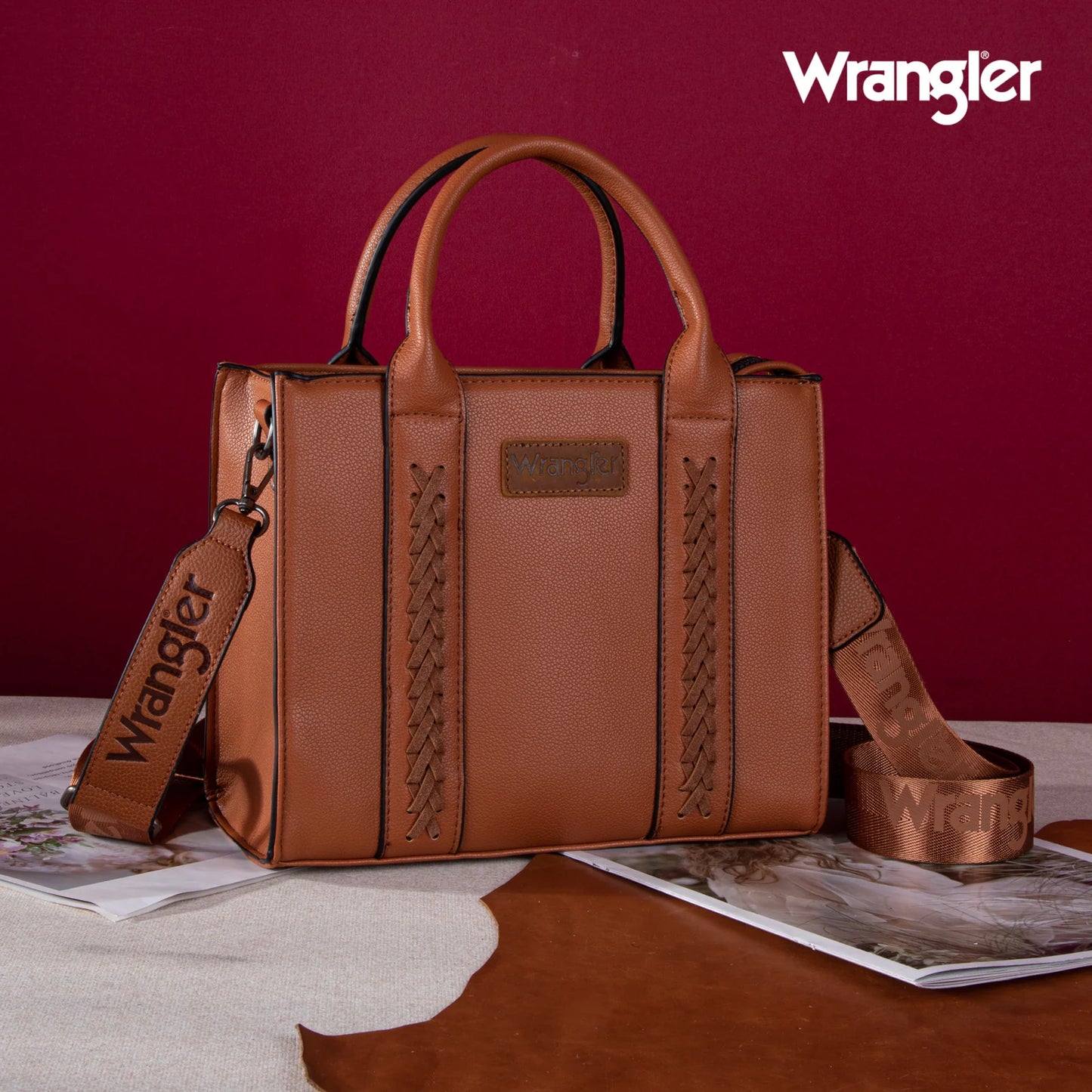 Wrangler Whipstitch Small Tote/Crossbody - Brown