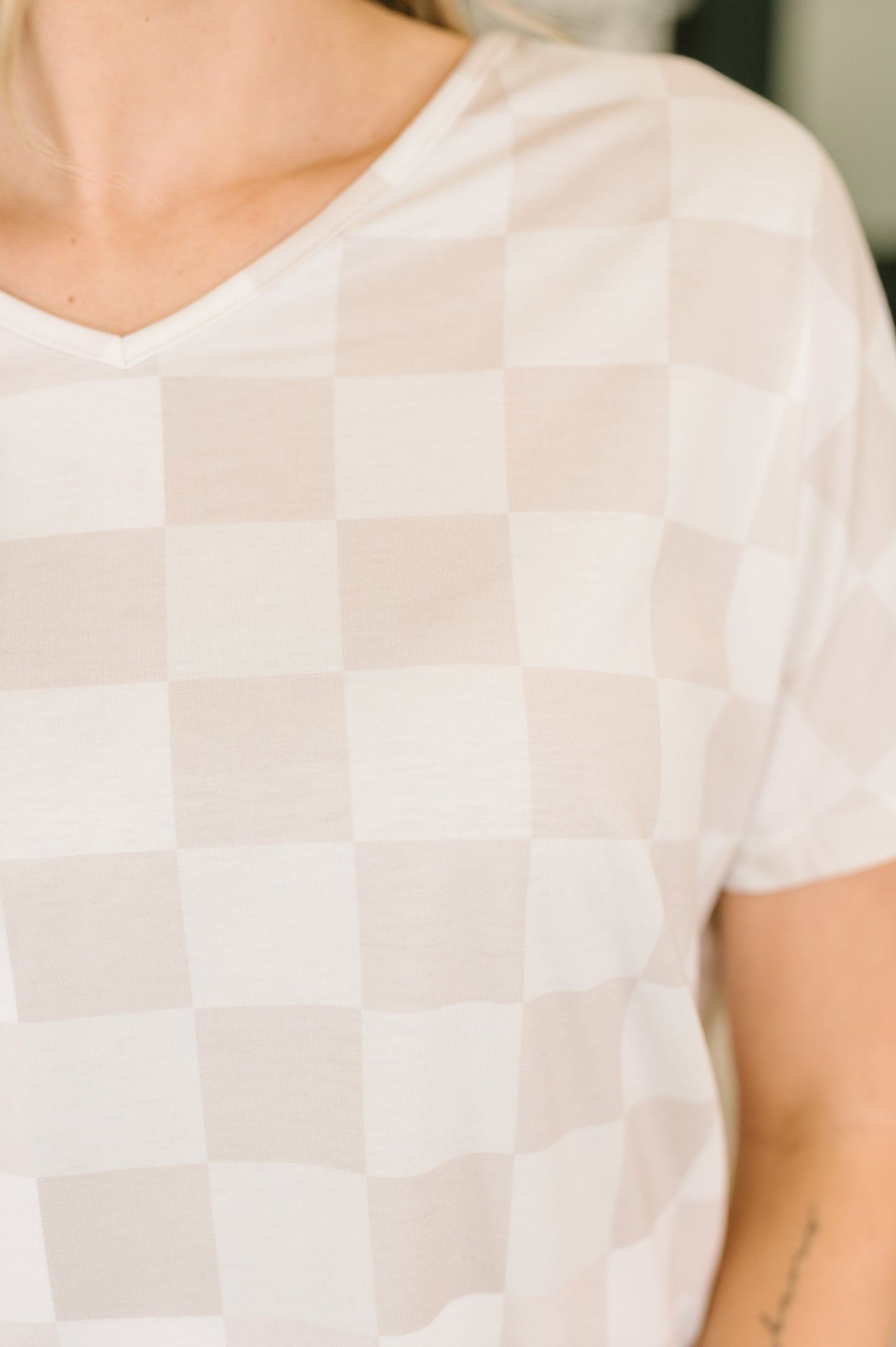 Waiting There for You Checkered Top and Bottom Set (Online Exclusive)