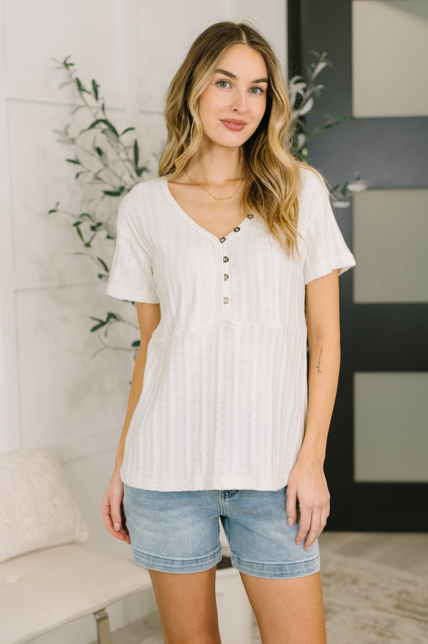 We Should Be Together V-Neck Textured Top (Online Exclusive)
