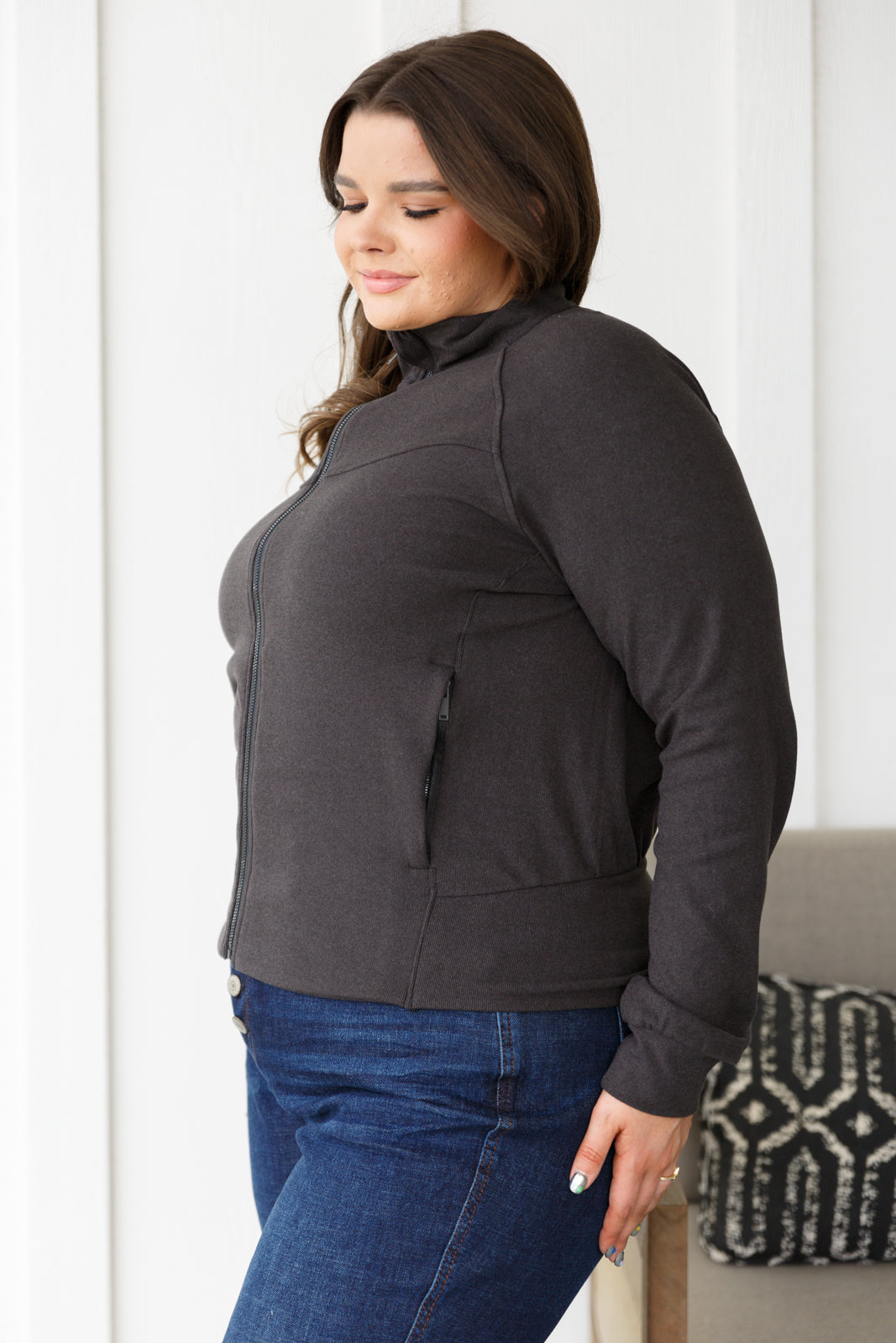 Where Are You Zip Up Jacket in Black (Online Exclusive)