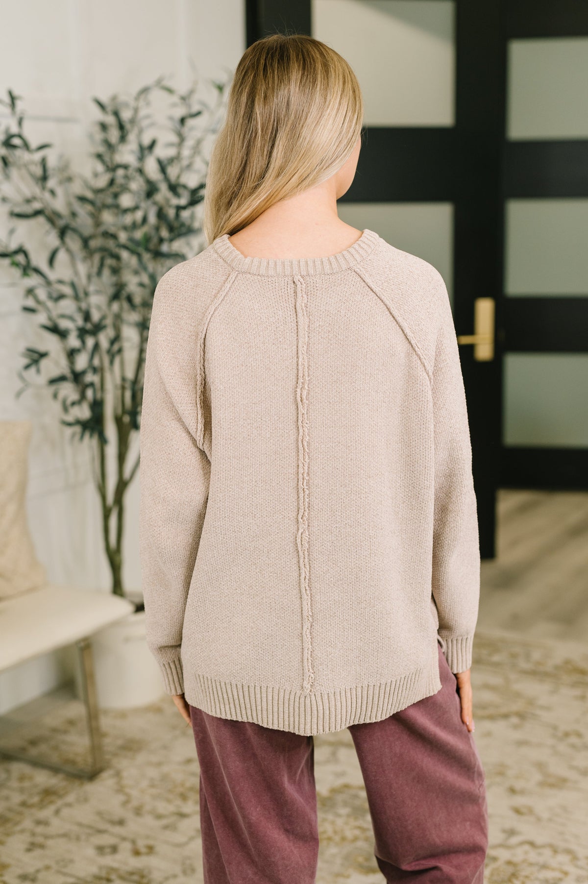Words Of Wisdom Raglan Sleeve Sweater in Mocha (Online Exclusive)