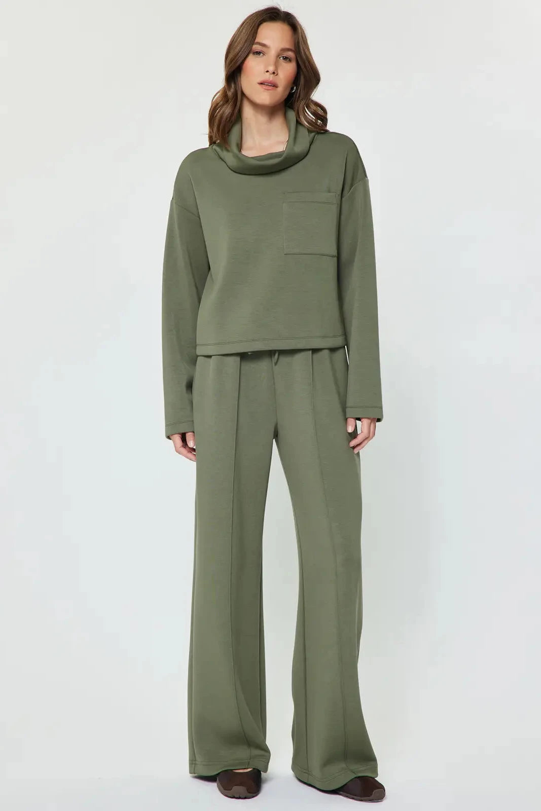 Cowl Neck Pullover - Olive