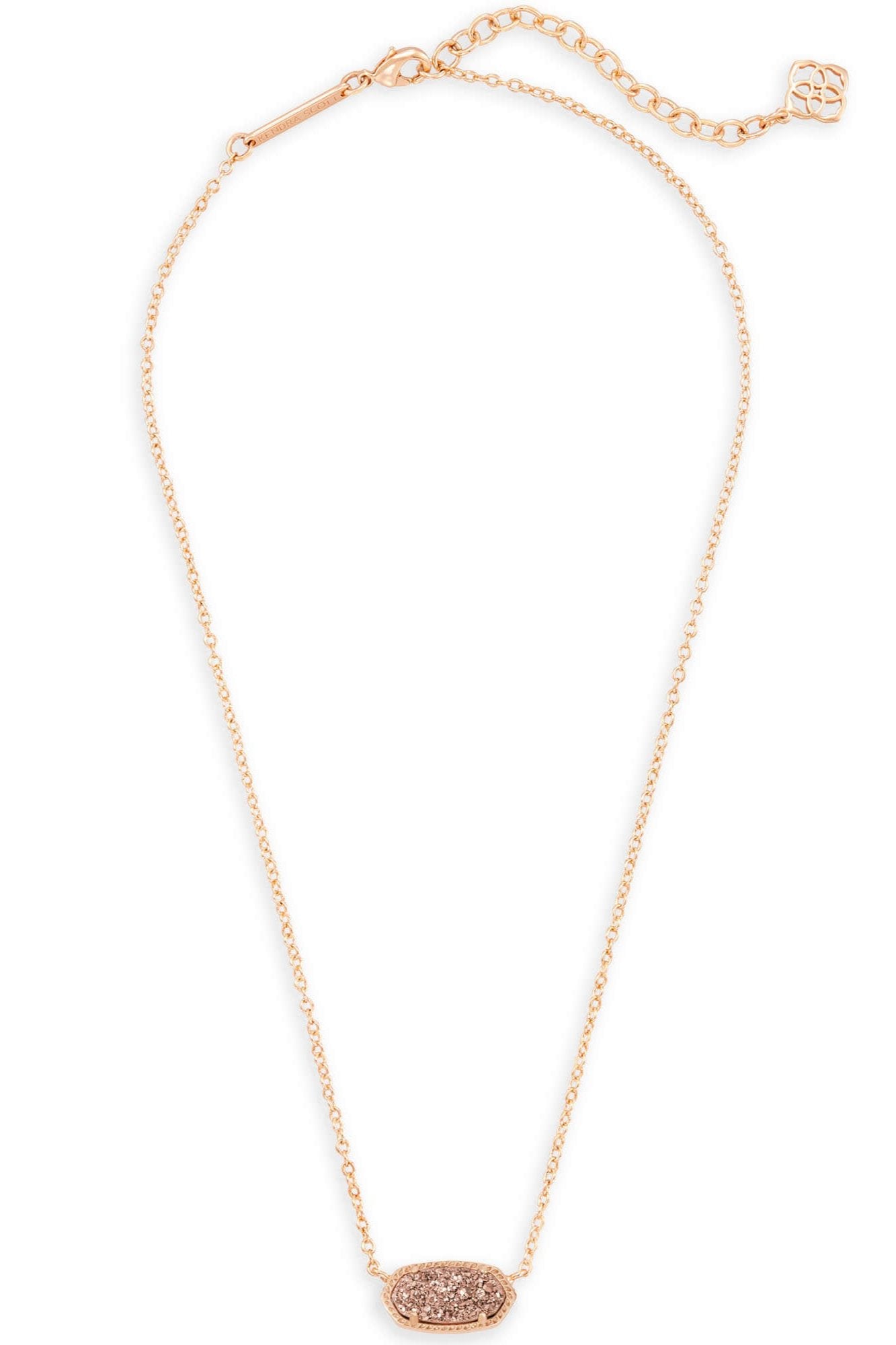 Kendra Scott Elisa Short Pendant Necklace - Rose Gold Rose Gold Drusy