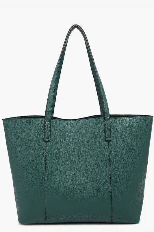 Millie Classic Paneled Tote - Dark Green