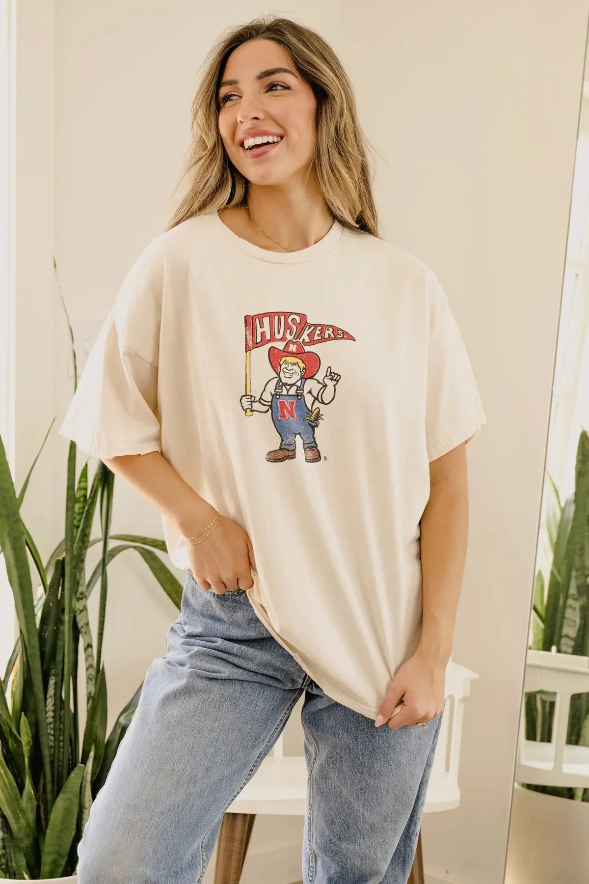 Nebraska Husker Flag & Mascot Tee