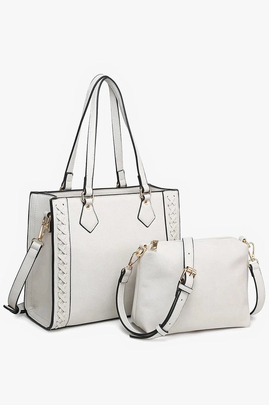 Structured Braided Crossbody - Lt. Grey