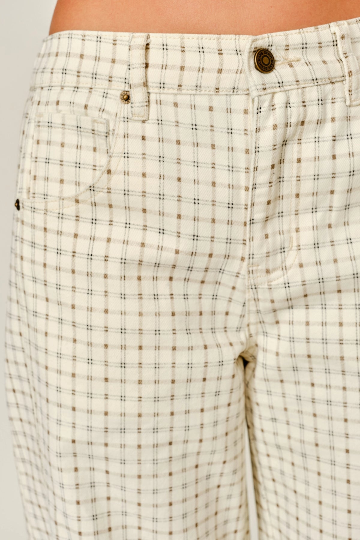 Oxford Plaid Barrel Pants