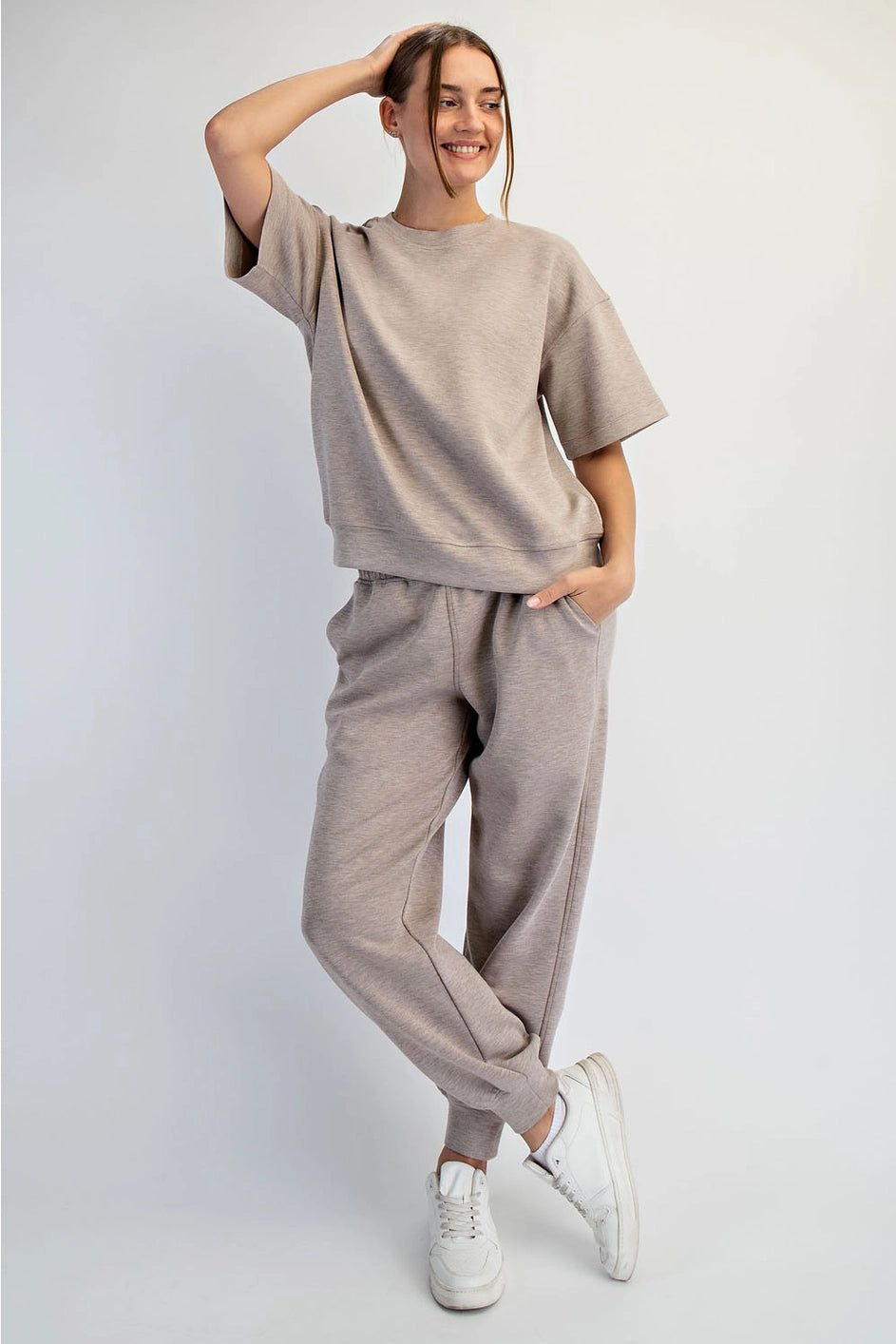 Short Sleeve Top- Taupe