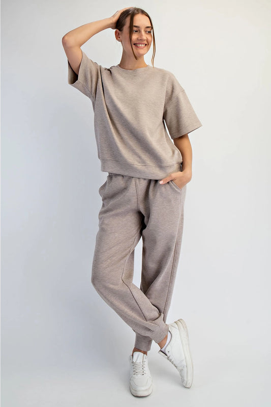 Short Sleeve Top- Taupe