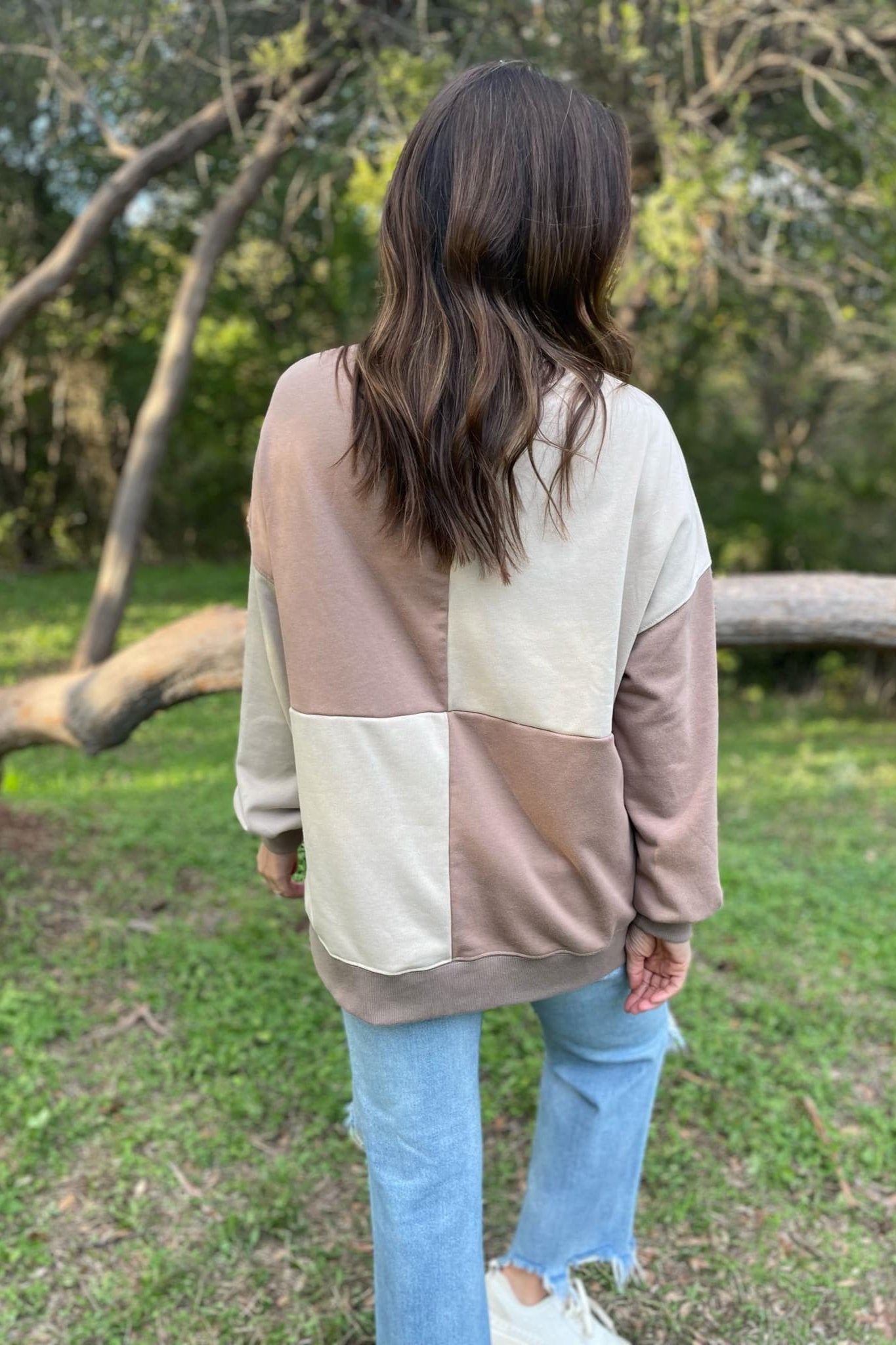 PREORDER (Ends 12/10): Back To Square One Color Block Sweatshirt in Two Colors (Online Exclusive)