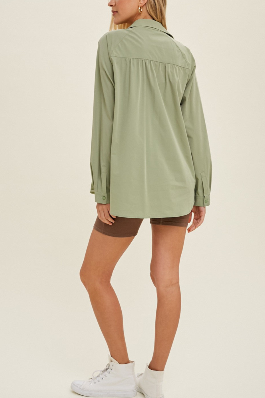 Basic Button-Up Top - Green