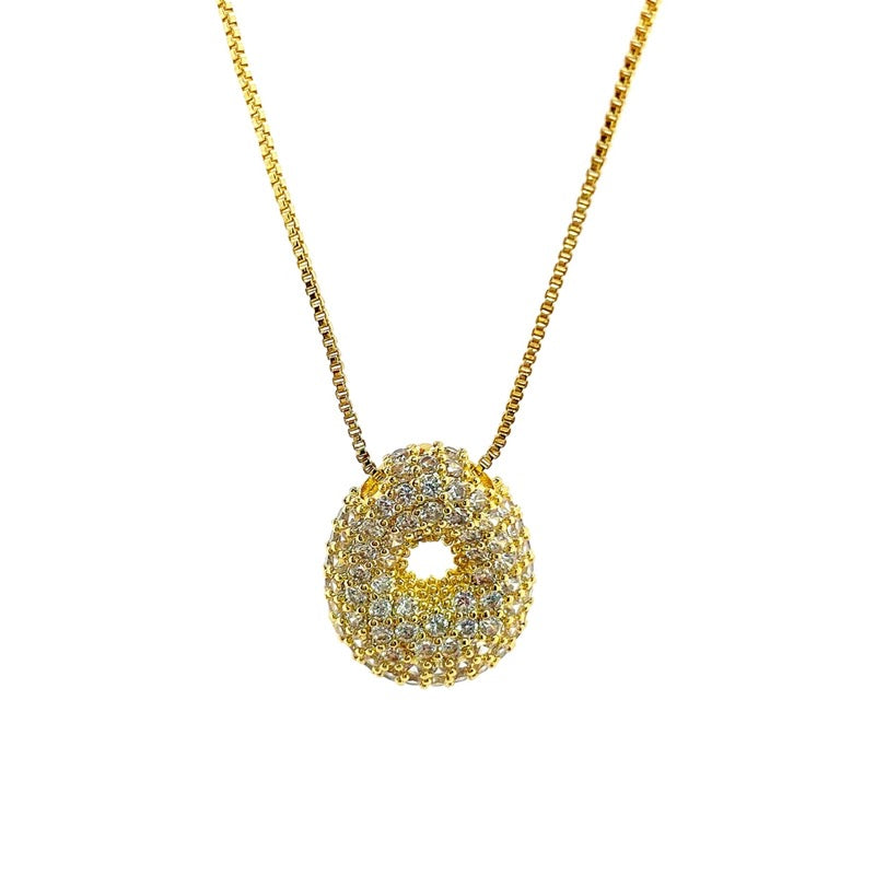 Initial Cz Bubble Necklace