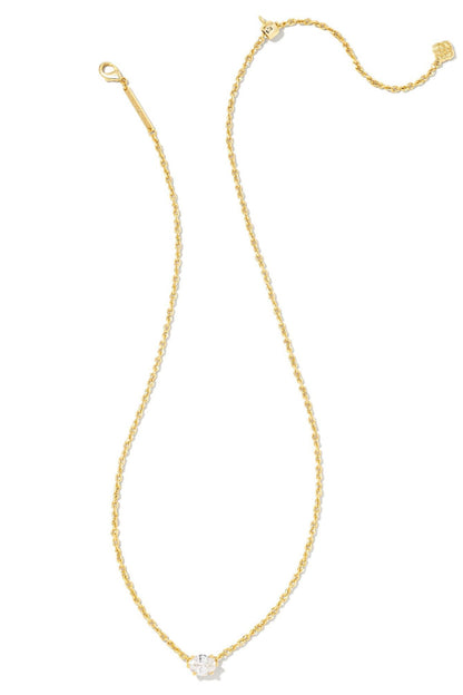 Kendra Scott Cailin Crystal Pendant Necklace - Gold White CZ