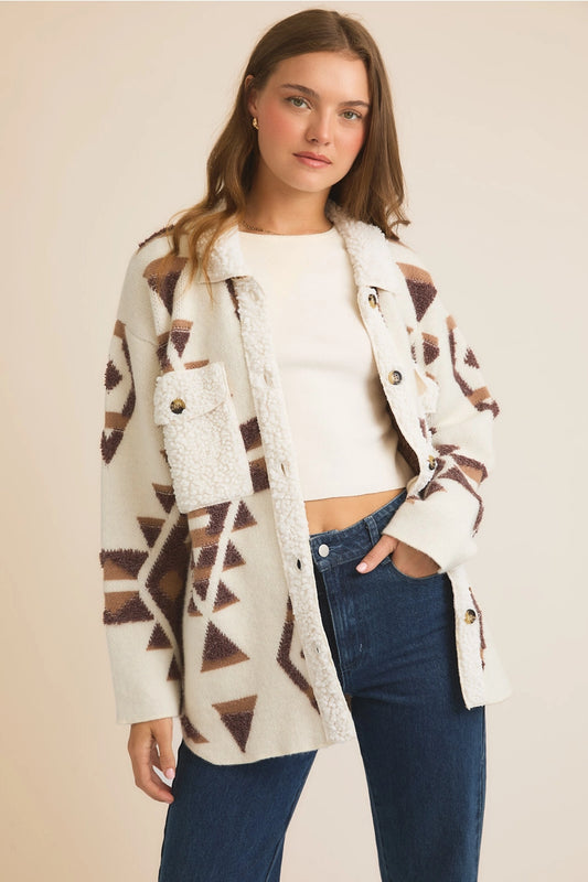 Abstract Sweater Jacket