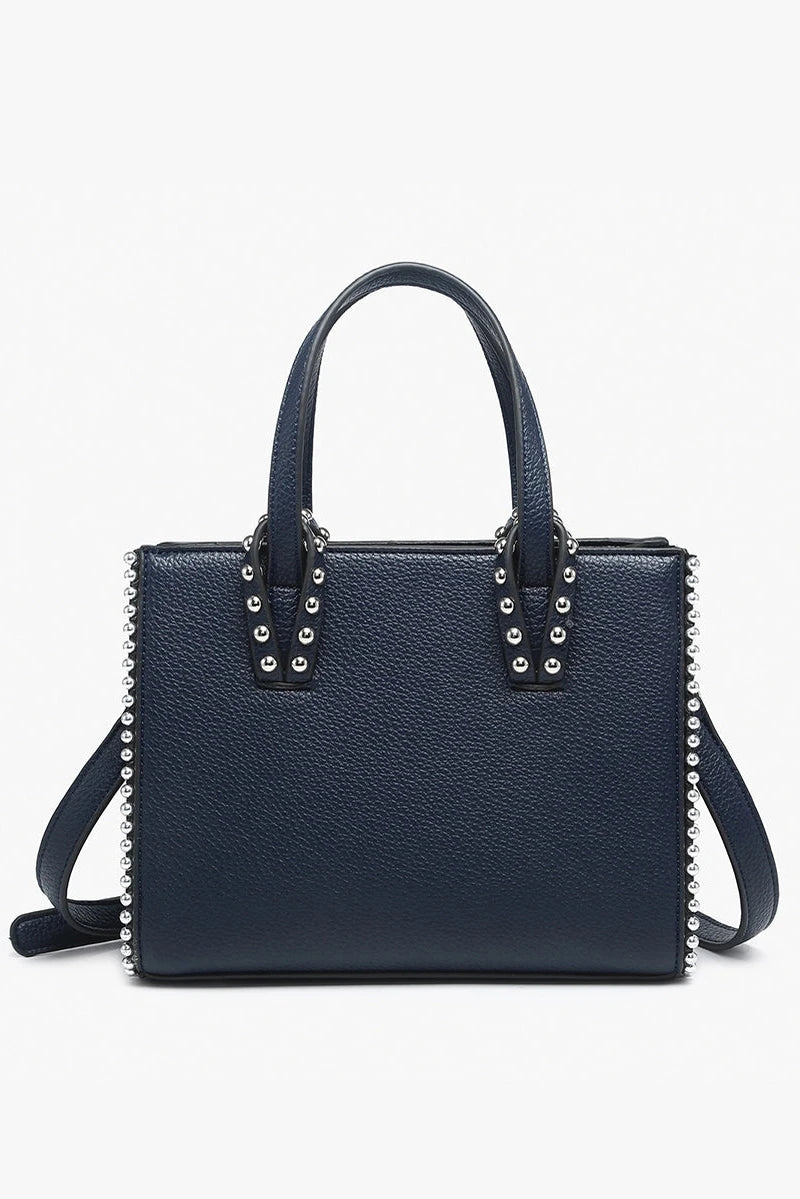 Navy Tote Bag with White Background