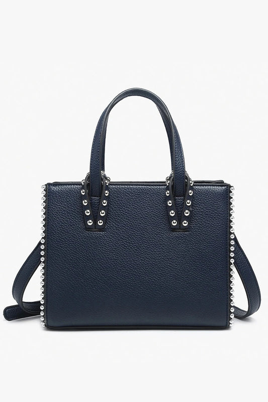 Navy Tote Bag with White Background