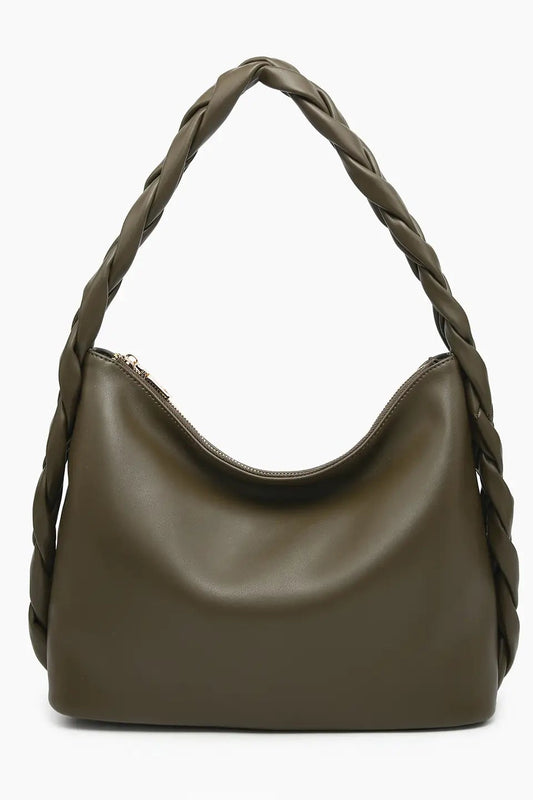 Delilah Knotted Detail Hobo w/ Knotted Handle - Dark Olive