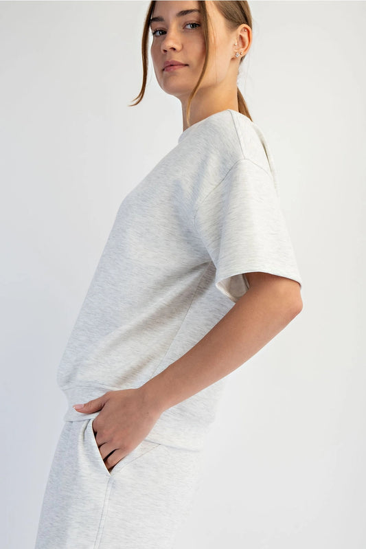 Short Sleeve Top- Heather Grey