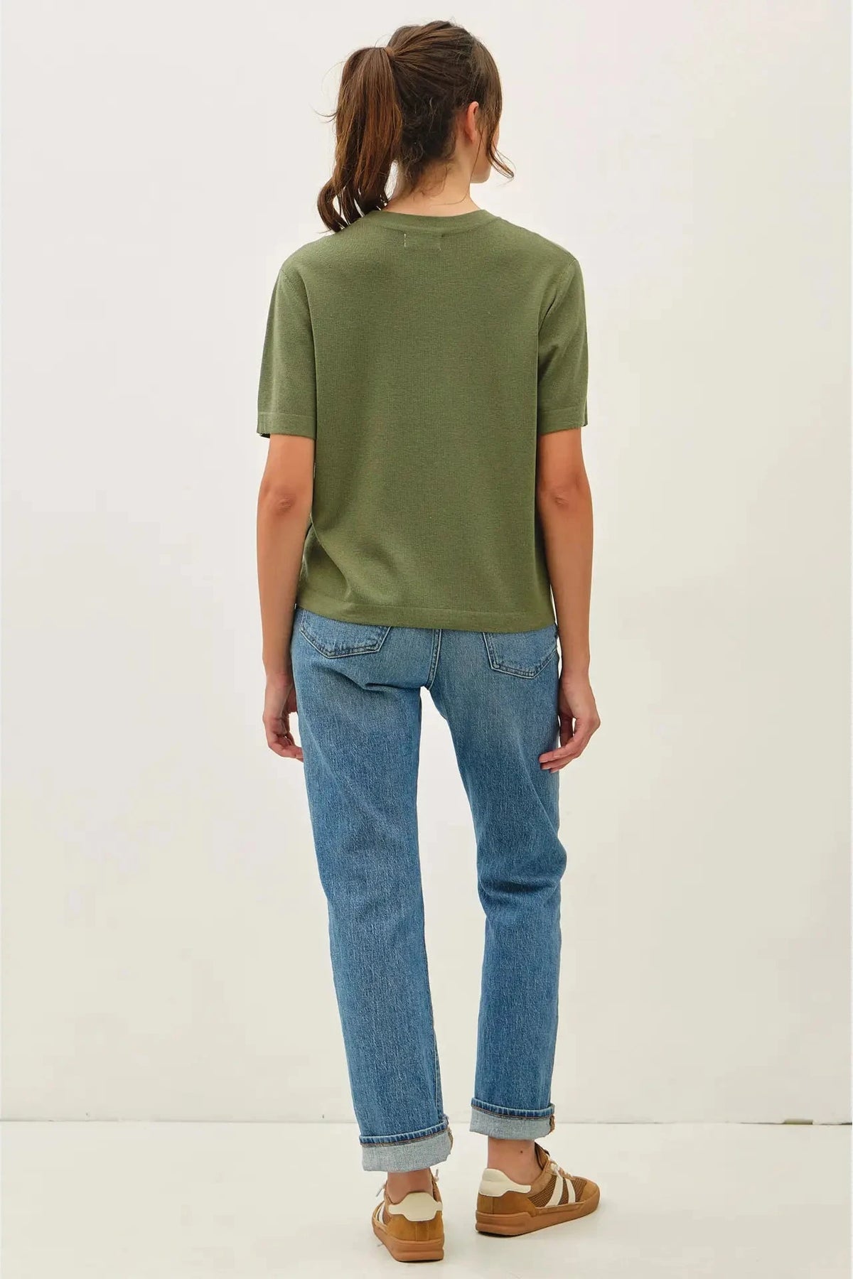 Olive- Cashmere Blend Sweater