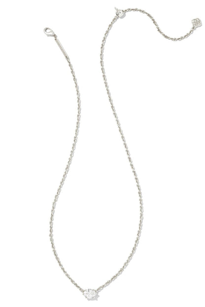 Kendra Scott Cailin Crystal Pendant Necklace - Rhodium White CZ