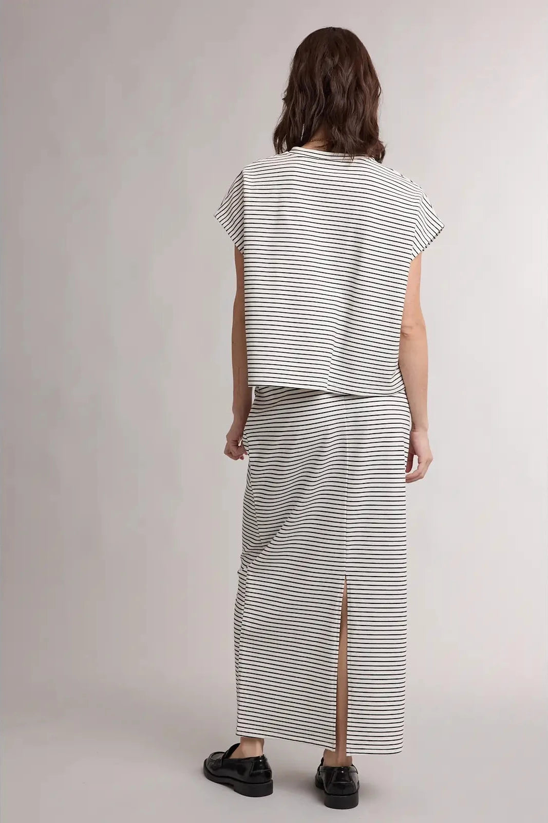Striped Knit Top and Skirt Set