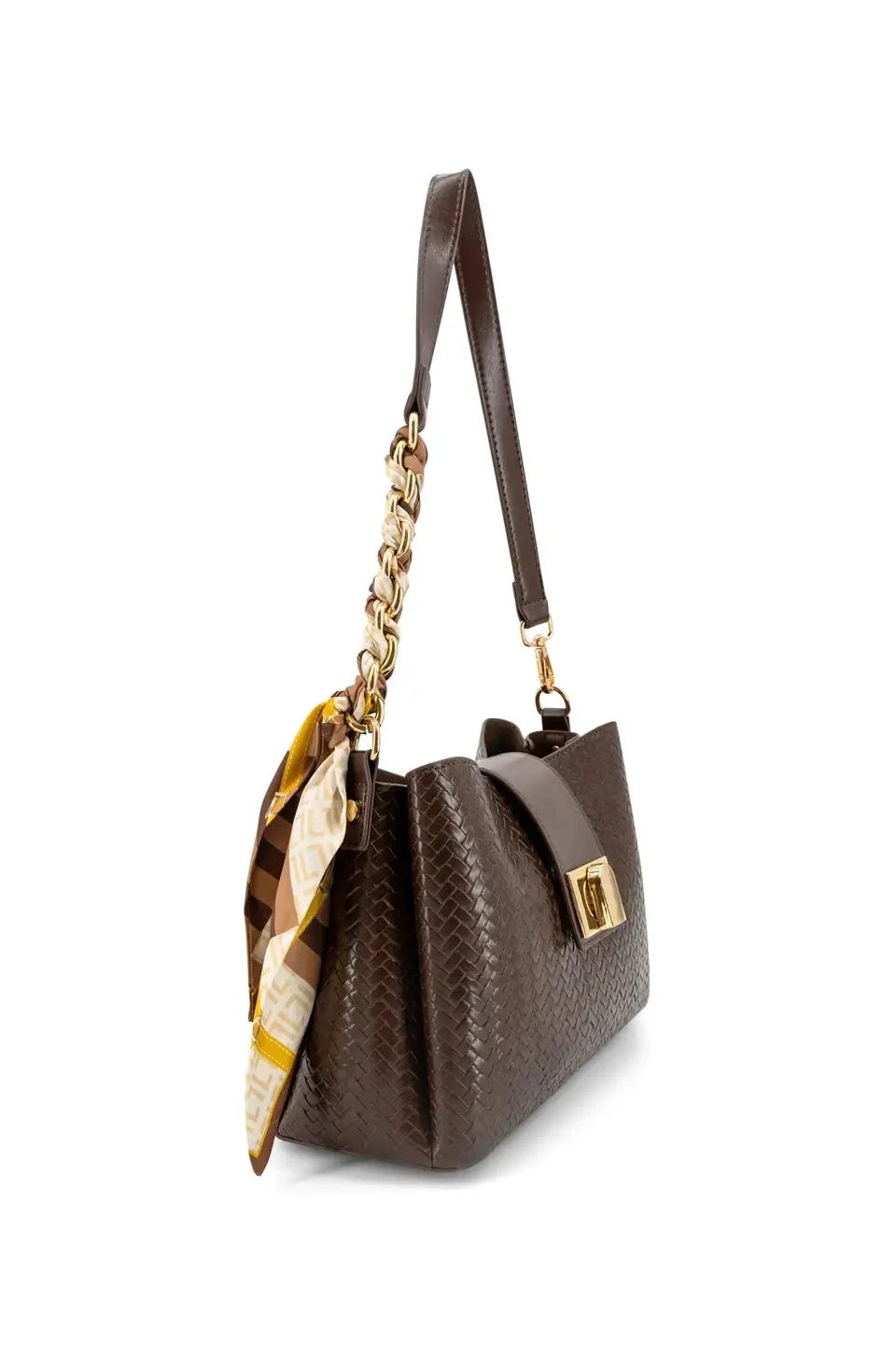 Sabine Woven Leather Scarf Crossbody Bag