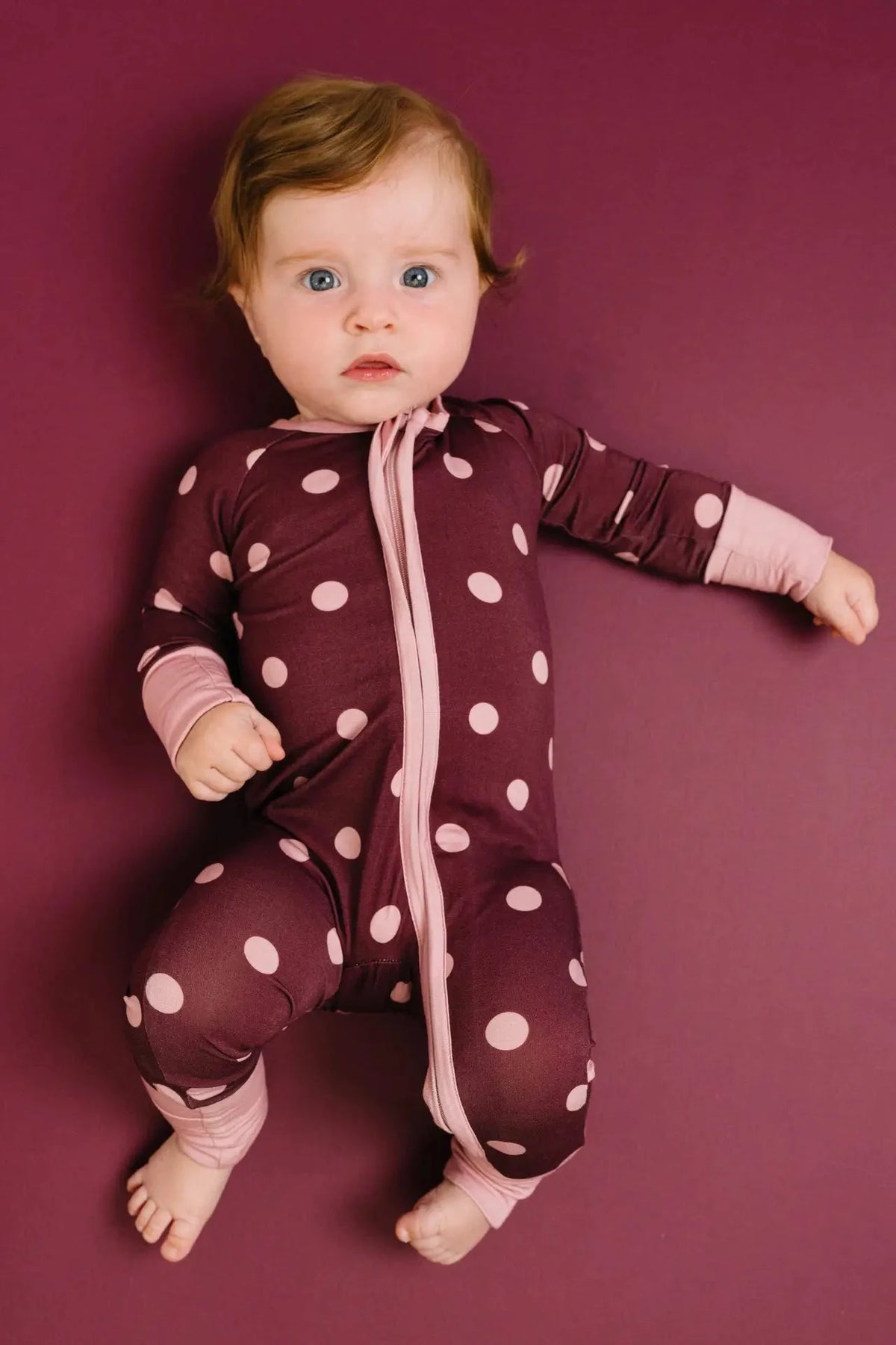 Mulberry Polkadot Bamboo Onesie