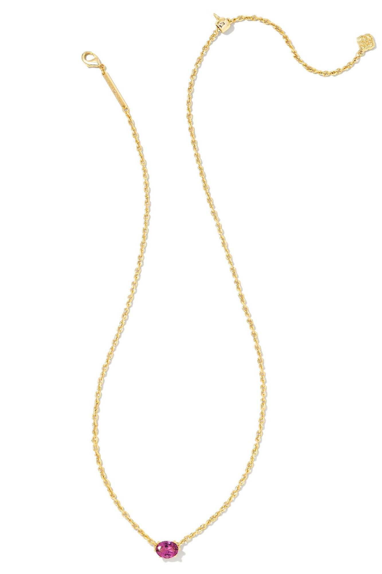 Kendra Scott Cailin Crystal Pendant Necklace - Gold Purple Crystal